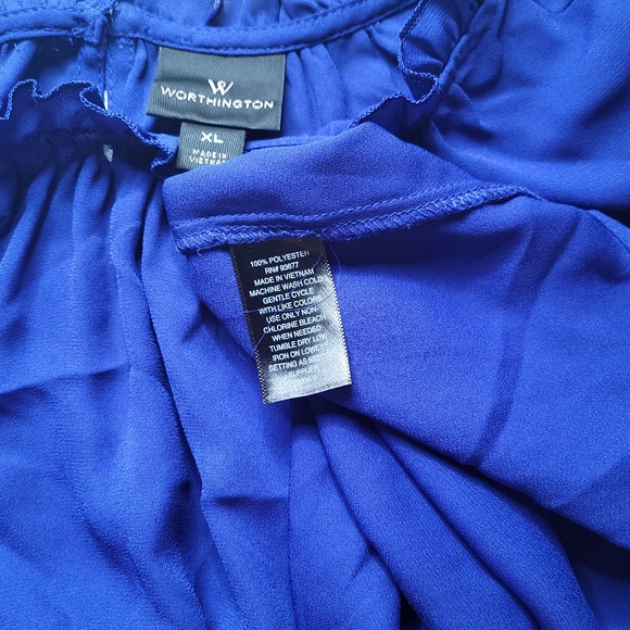 Worthington Cold Shoulder Long Sleeve Blouse Size XL - Picture 4 of 5